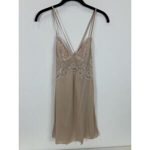 WACOAL Lingerie Slip Dress SMALL Beige Lace Sleep Wear Sheer..JAPAN Size‎ 85-95